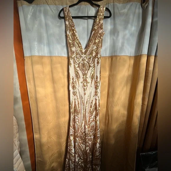 slim fit dress slacks Paros Maxi Dress ~ Pleated Gold – Show Me Your Mumu main image 1